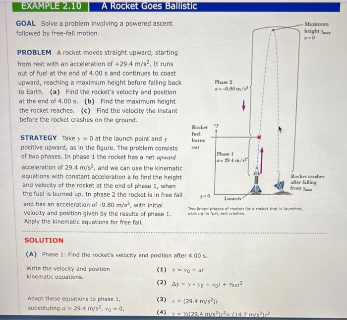 Solved GOAL Solve a problem involving a powered ascent | Chegg.com