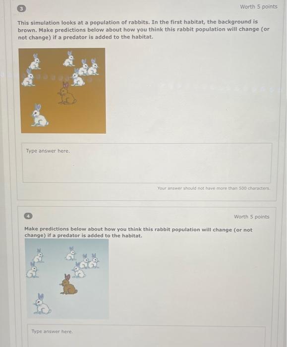 Solved This simulation looks at a population of rabbits. In | Chegg.com
