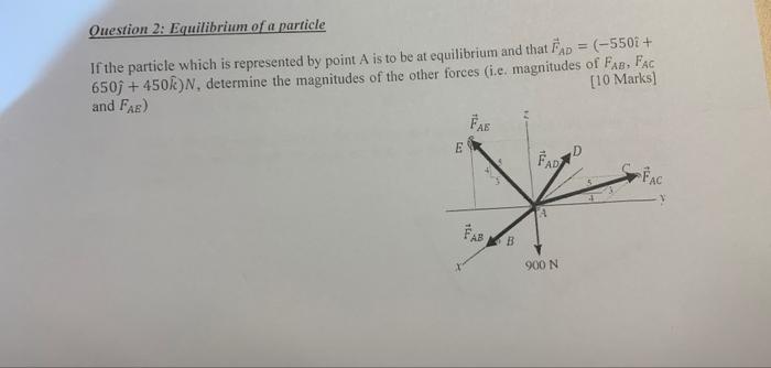 Solved Ouestion 2: Equilibrium Of A Particle If The Particle | Chegg.com