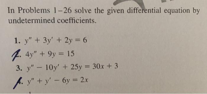 Solved In Problems 1-26 solve the given differential | Chegg.com