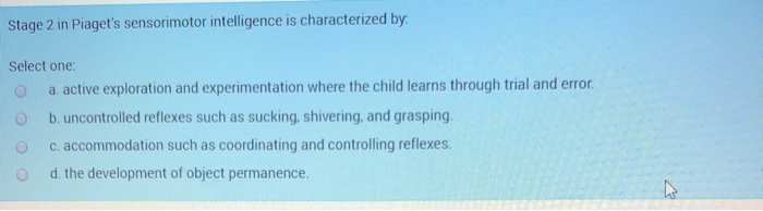 Piaget's stages hotsell of sensorimotor intelligence