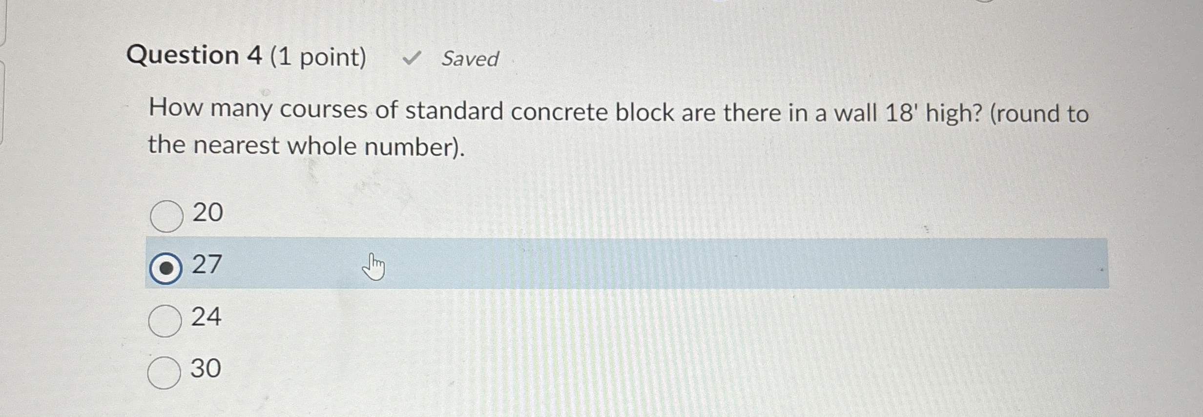 Solved Question 4 (1 ﻿point)How many courses of standard | Chegg.com