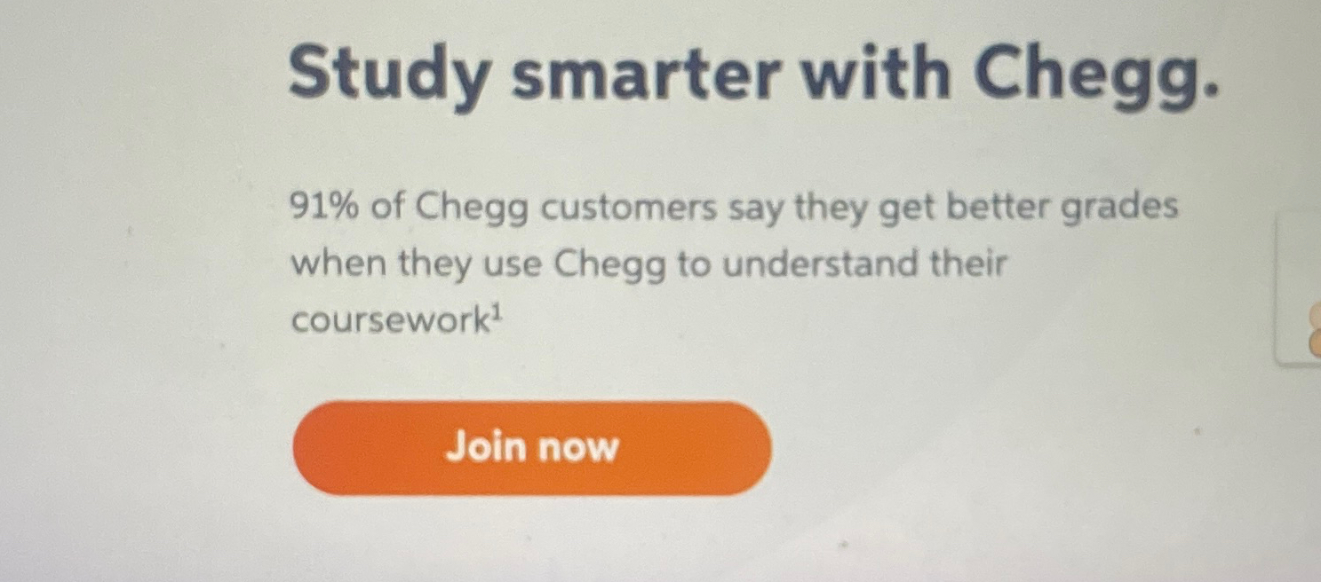 Solved Study smarter with Chegg.91% ﻿of Chegg customers say 
