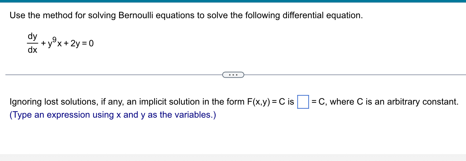 Solved Use the method for solving Bernoulli equations to | Chegg.com