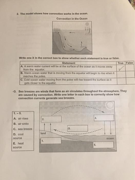 Solved 2. The model shows how convection works in the ocean.