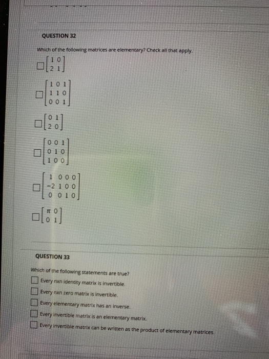 Solved linear algebra.I need help with these two questions. | Chegg.com