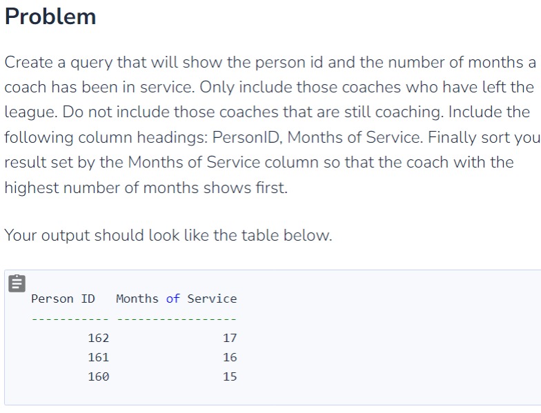 Solved ProblemCreate a query that will show the person id | Chegg.com