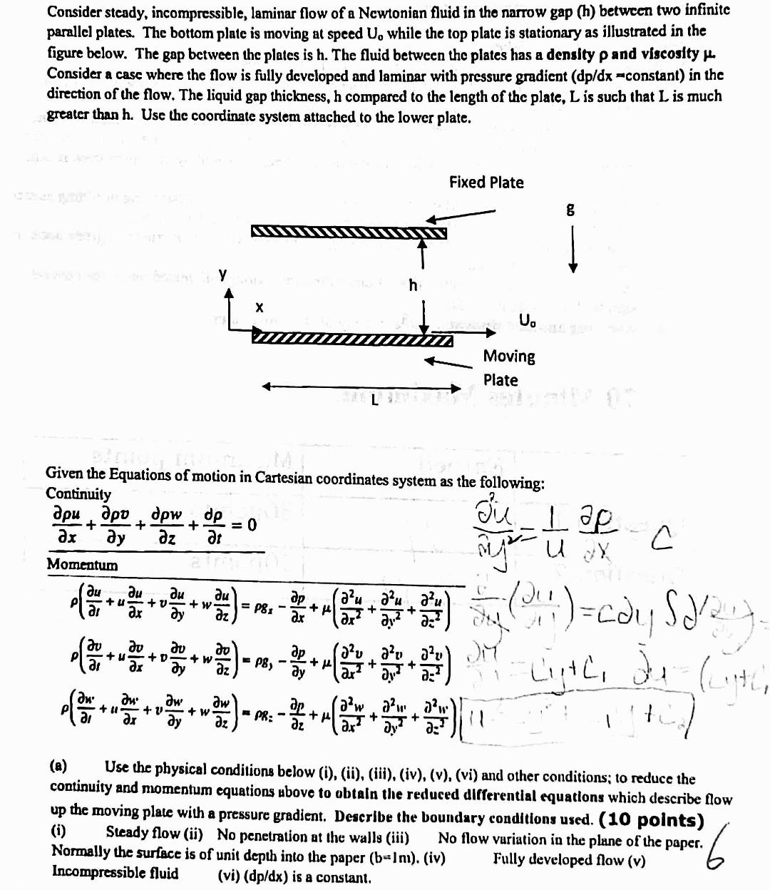 Solved Consider Steady, Incompressible, Laminar Flow Of A | Chegg.com