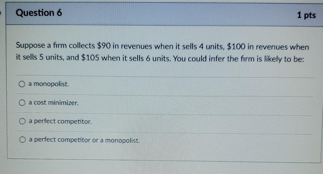 Solved Question 6 1 pts Suppose a firm collects $90 in | Chegg.com