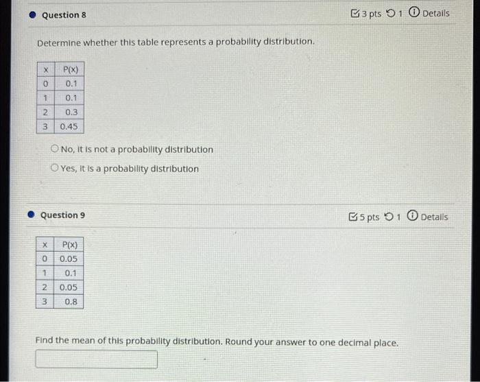 Solved Determine whether this table represents a probability | Chegg.com