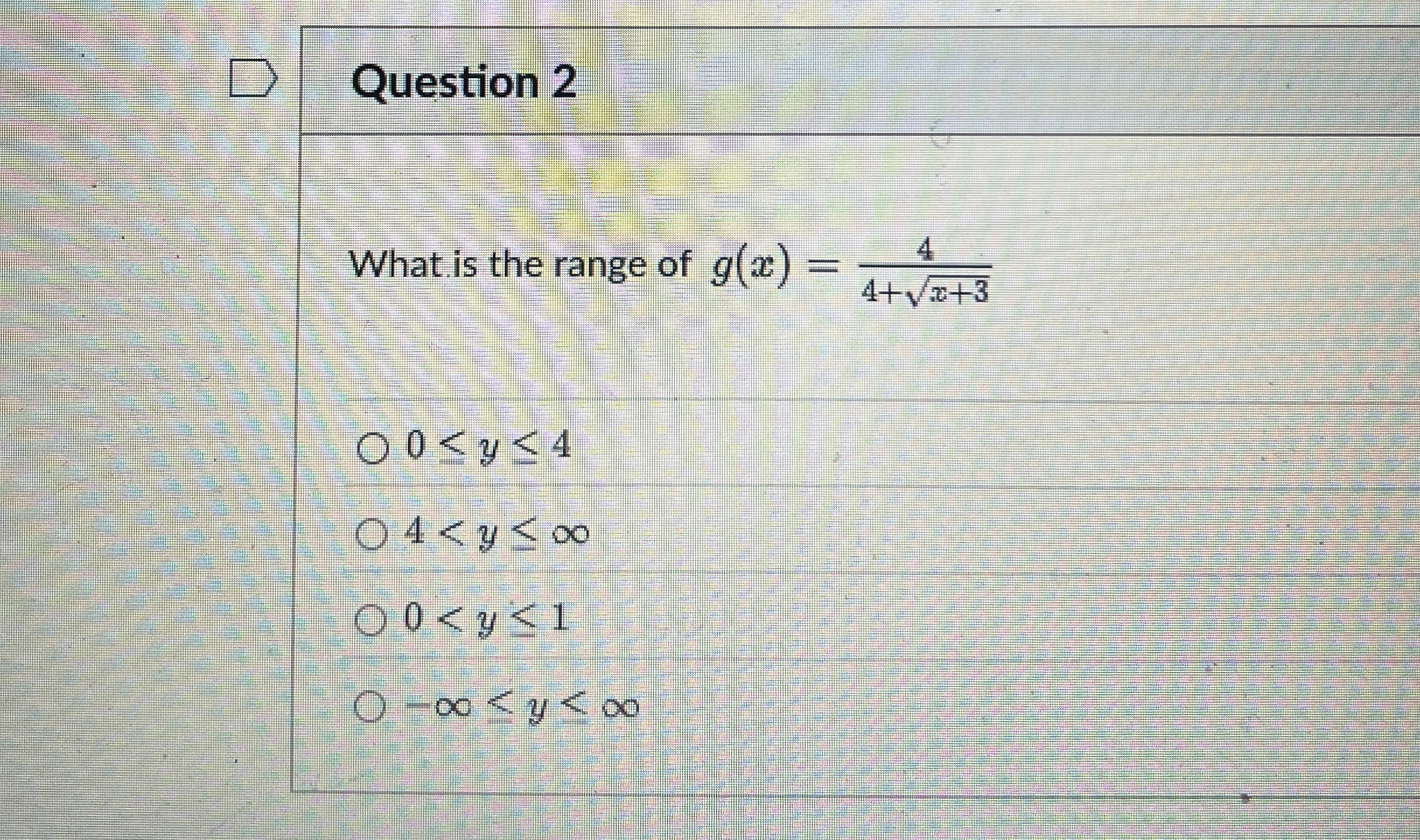 Question 2What is the range of | Chegg.com