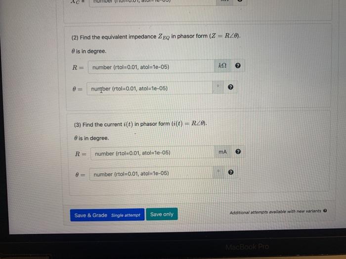 Solved AC nummer (2) Find the equivalent impedance Zeg in