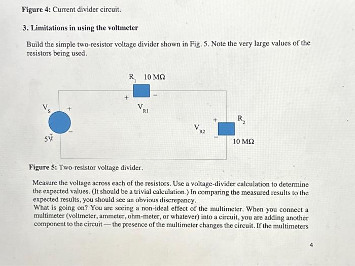 Solved Figure 3: Voltage divider circuit. Next, build the | Chegg.com
