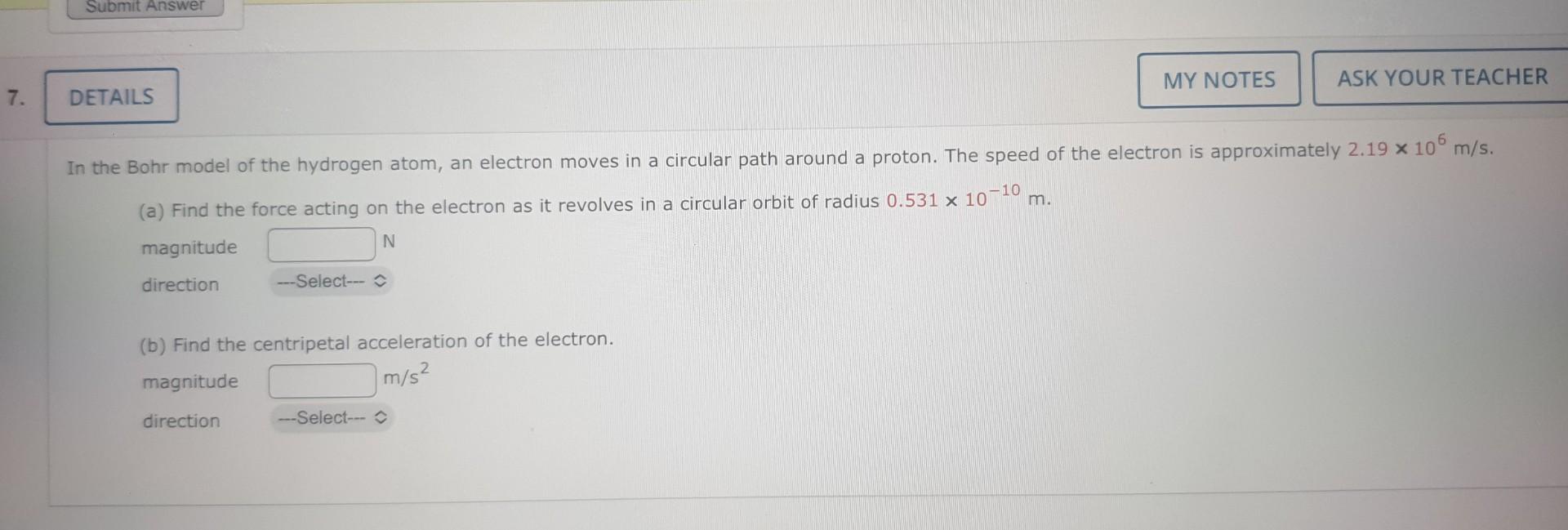 Solved In the Bohr model of the hydrogen atom, an electron | Chegg.com