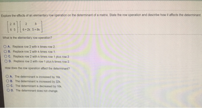 Solved operation and describe how it affects the Chegg