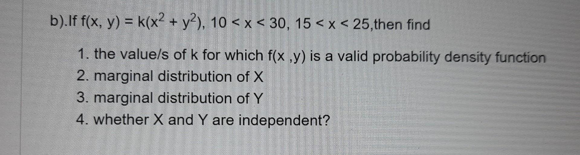 Solved B If F X Y K X2 Y2 10