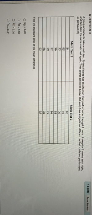 Solved QUESTION 1 1 points Save Answer A group of students | Chegg.com