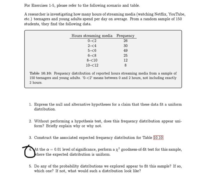 Solved For Exercises 1-5, please refer to the following | Chegg.com