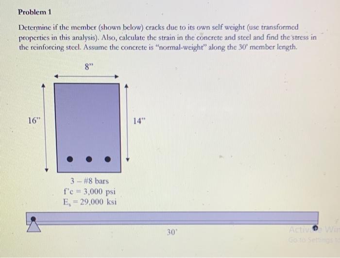 Solved Determine if the member (shown below) cracks due to | Chegg.com