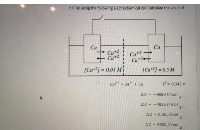 Solved C By Using The Following Electrochemical Cell 5290