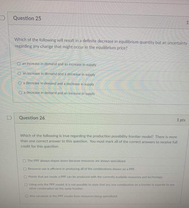 Solved Question 25 Which of the following will result in a | Chegg.com