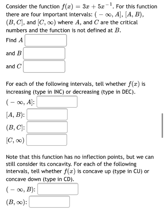 Solved Consider the function f(x) = 3x + 5x - 1. For this | Chegg.com