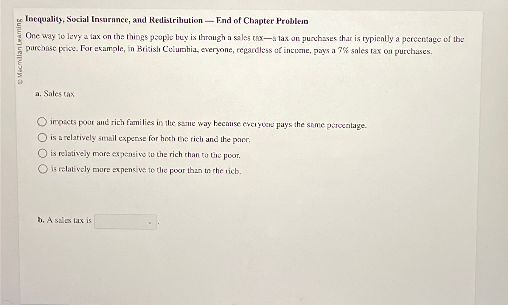 Solved Inequality, Social Insurance, and Redistribution - | Chegg.com