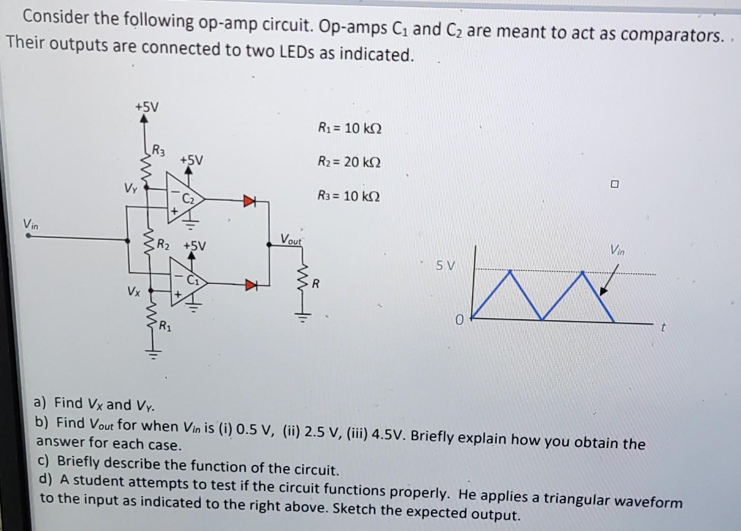 Solved Consider The Following Op-amp Circuit. Op-amps C1 And | Chegg.com