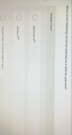 Solved Which of the following cannot be selected as a valid | Chegg.com