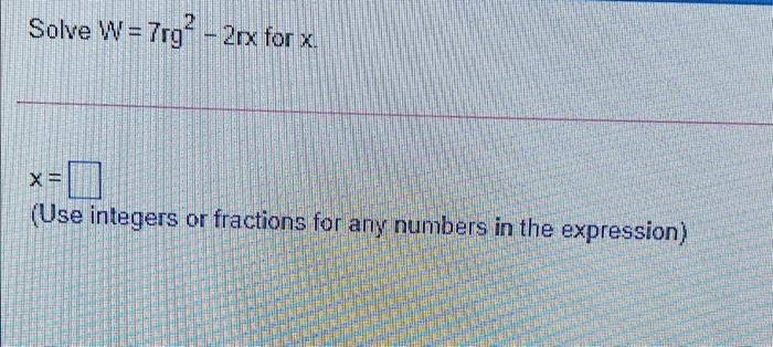 Solved Solve the equation for the specified variable. | Chegg.com
