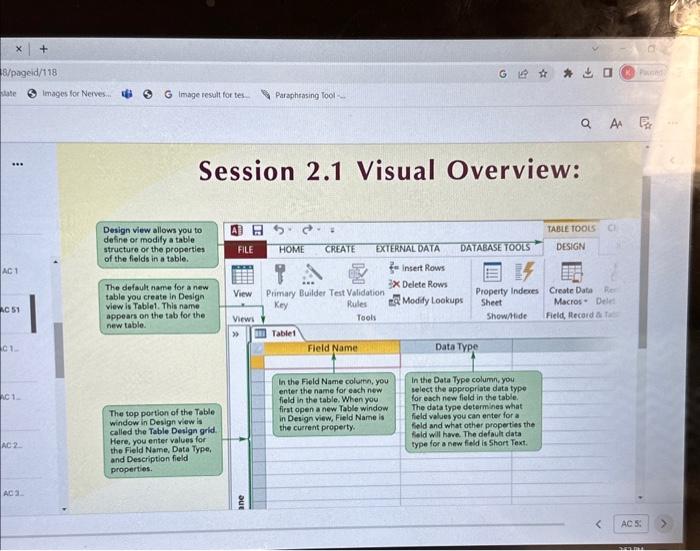 TUTORIAL OBJECTIVES Building a Database Session 2.1 - | Chegg.com