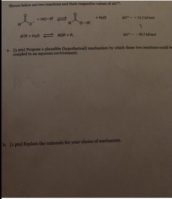 Solved Shown below are two reactions and their respective | Chegg.com