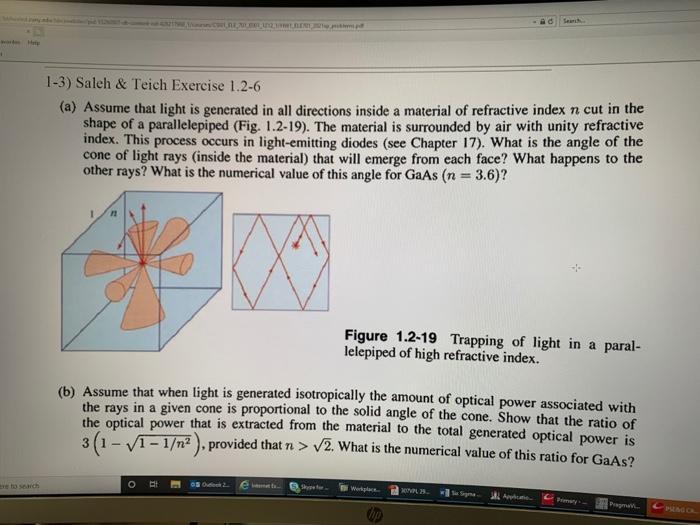 Solved MENT 13) Saleh & Teich Exercise 1.26 (a) Assume