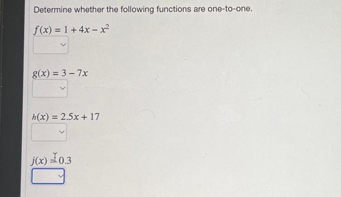 Solved Determine Whether The Following Functions Are | Chegg.com