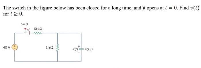 Solved The switch in the figure below has been closed for a | Chegg.com