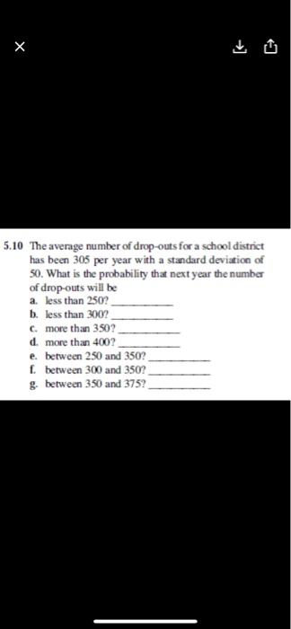 Solved 5.10 The average number of drop-outs for a school | Chegg.com