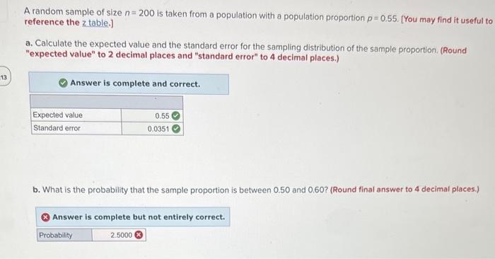 Solved A random sample of size n=200 is taken from a | Chegg.com