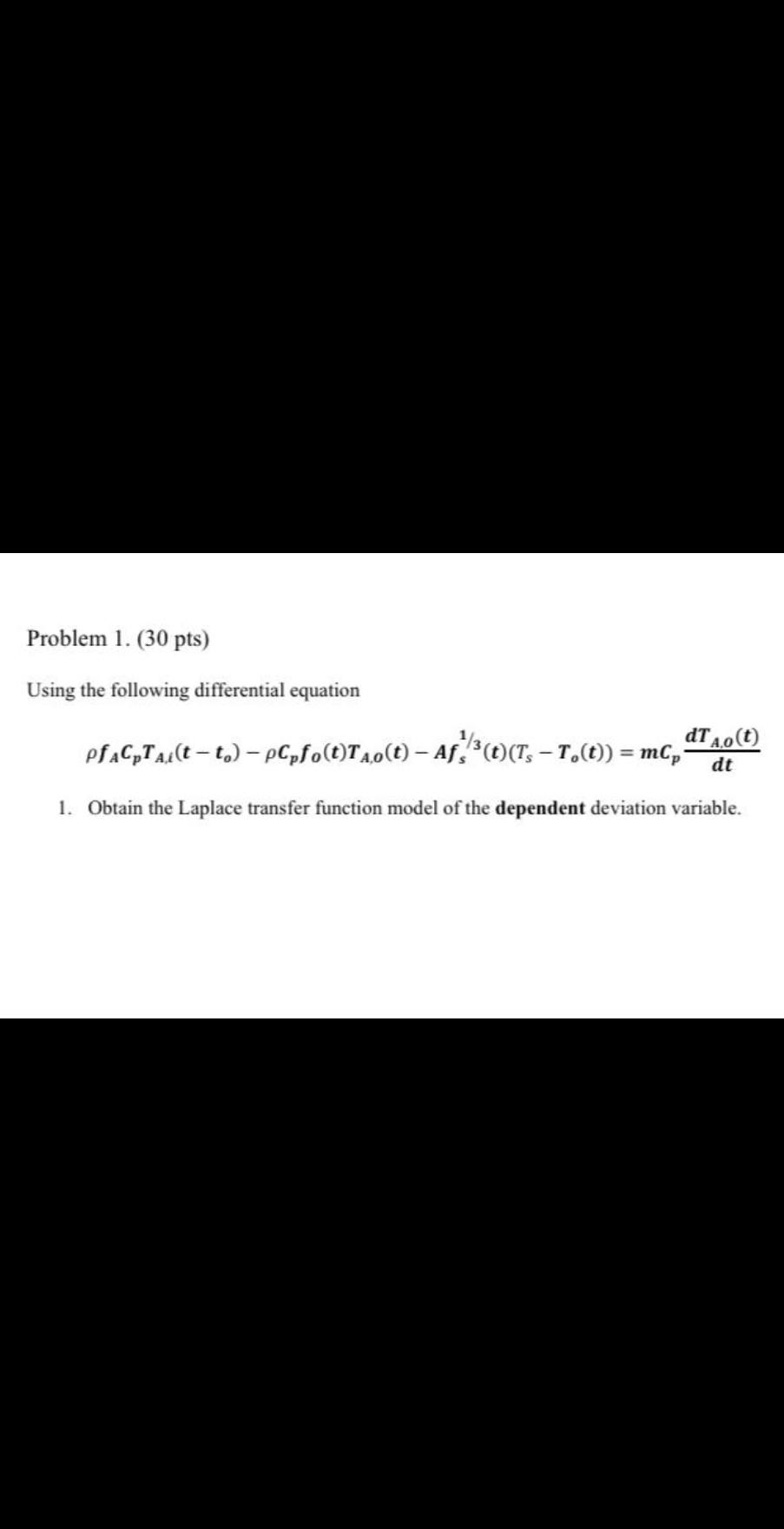 Solved Problem 1 30 Pts Using The Following Differential