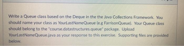 Solved Write a Queue class based on the Deque in the the | Chegg.com