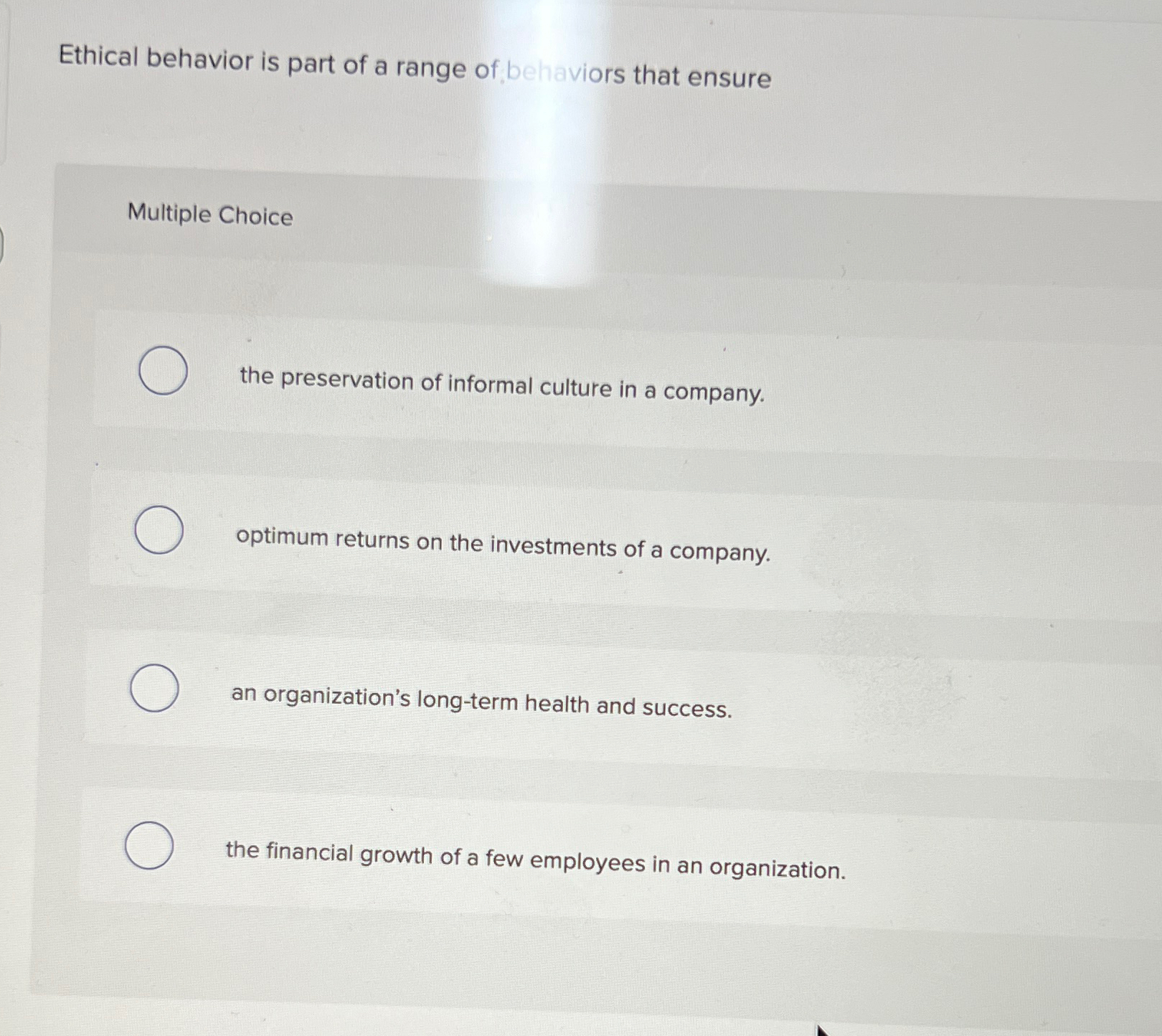 Solved Ethical behavior is part of a range of behaviors that | Chegg.com
