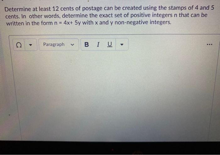 Solved Determine At Least 12 Cents Of Postage Can Be Created | Chegg.com