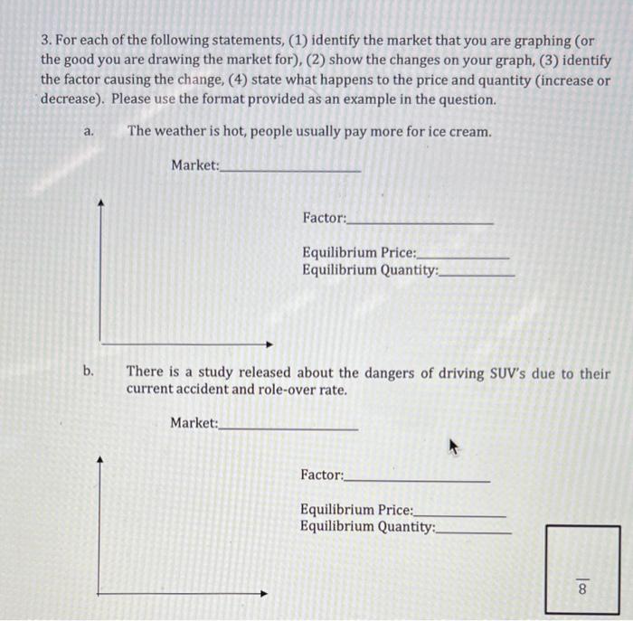 Solved 3. For Each Of The Following Statements, (1) Identify | Chegg.com