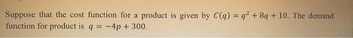 Solved Part III 5. Sketch the marginal cost function. Show | Chegg.com