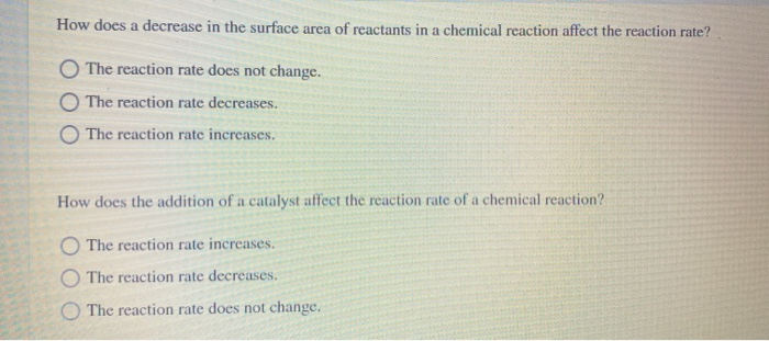 how does increasing surface area affect the rate of a chemical reaction