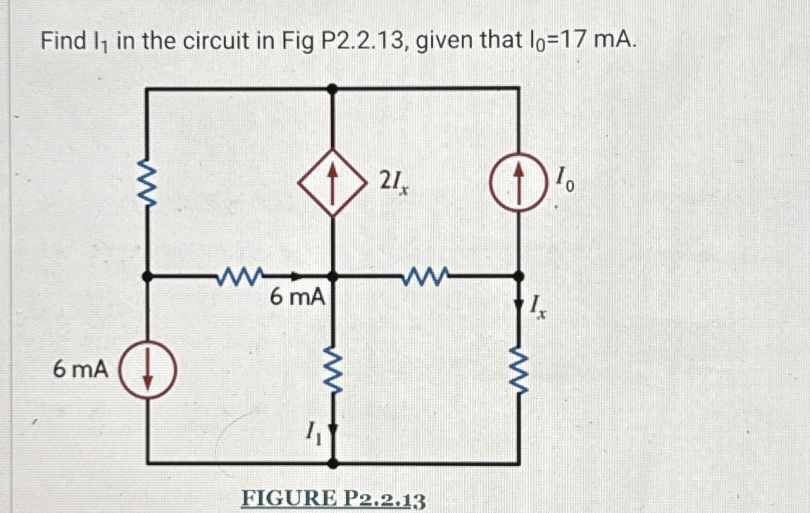 Solved Find I1 ﻿in The Circuit In Fig P2 2 13 ﻿given That