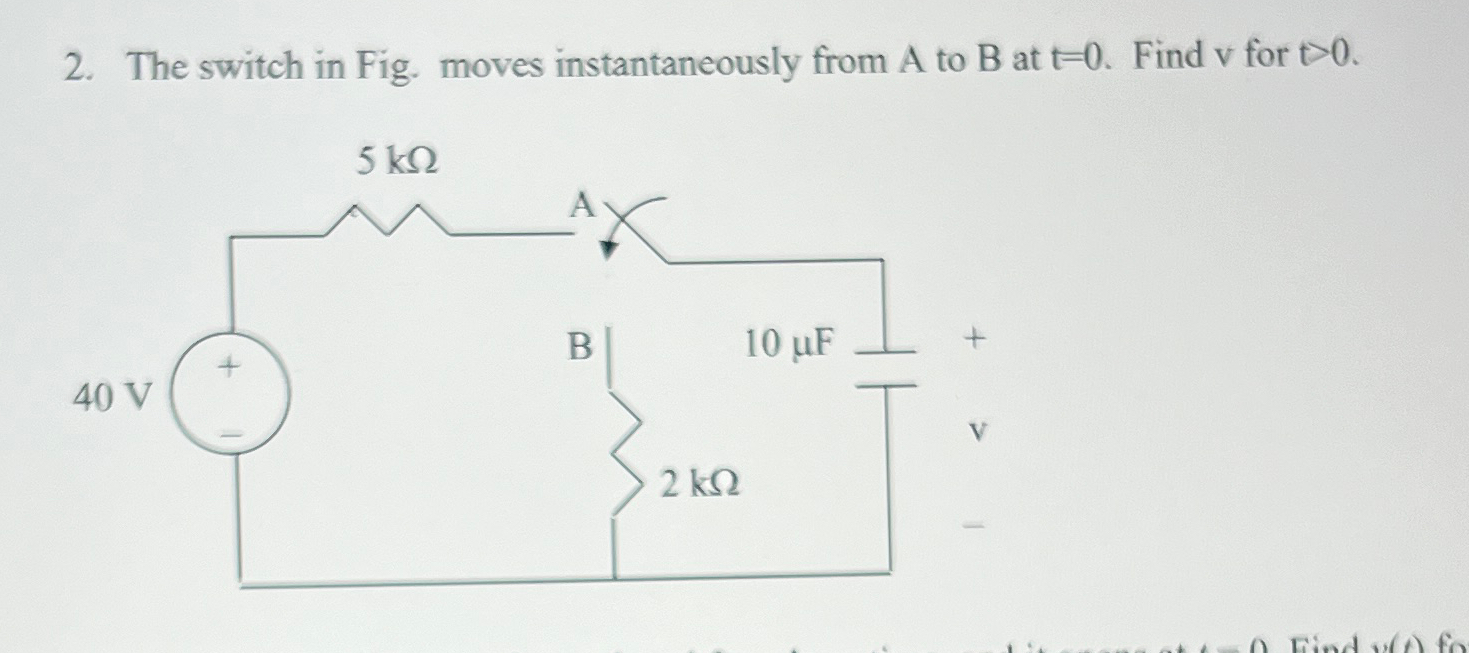 Solved The switch in Fig. moves instantaneously from A ﻿to B | Chegg.com