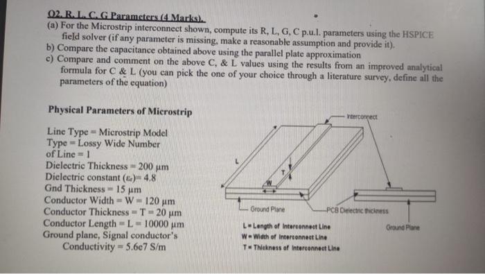 02.R.L.C G Parameters (4 Marks). (a) For the | Chegg.com