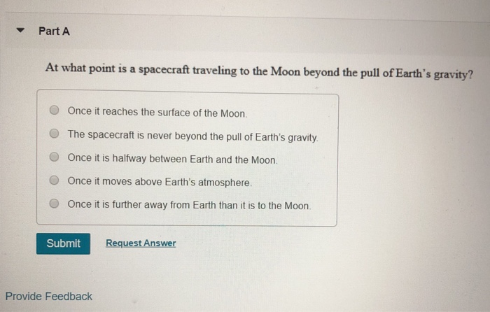 Solved Part A At what point is a spacecraft traveling to the | Chegg.com