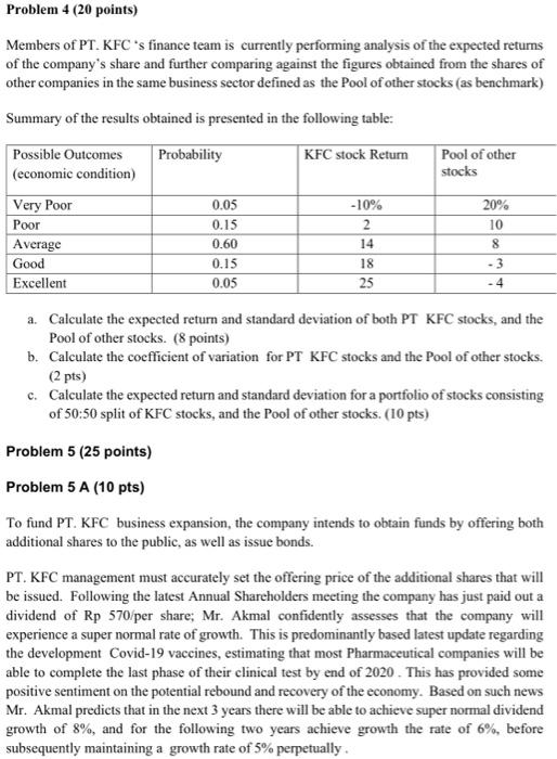 PT KFC Statement of Profit or Loss for the years | Chegg.com