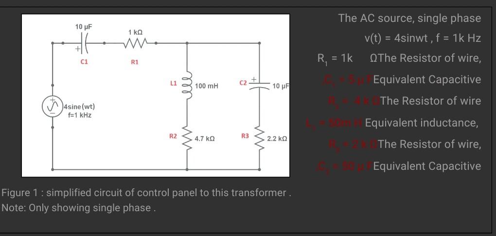 Solved The AC source, single phase 10 F 1 ΚΩ 1 HA + v(t) = | Chegg.com